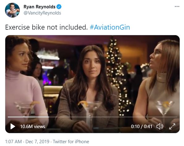 Peloton aviation gin tweet